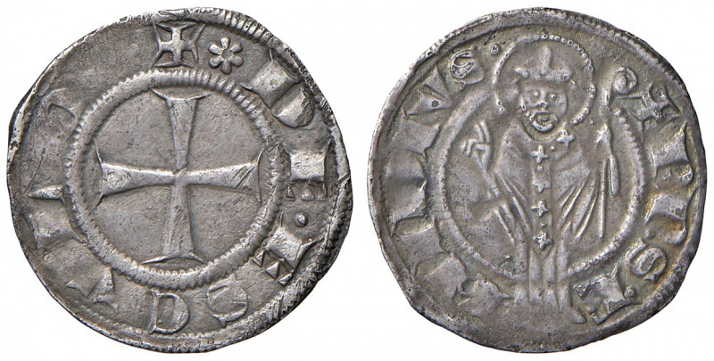 Ascoli. Comune (sec. XIV). Mezzo grosso agontano AG gr. 1,05. CNI 8. Mazza 3. Di...