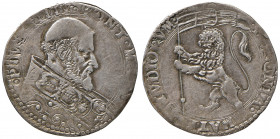 Bologna. Pio IV (1559-1565). Bianco AG gr. 4,90. Muntoni 70. Berman 1076. Chimienti 354. MIR 1070/1. Raro. Patina di medagliere, BB