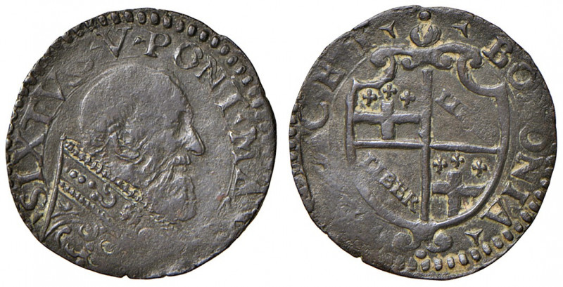 Bologna. Sisto V (1585-1590). Sesino AE gr. 0,92. Muntoni 102. Berman 1366. Chim...
