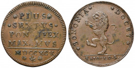 Bologna. Pio VI (1775-1799). Baiocco 1795 CU gr. 9,14. Muntoni 260. Berman 3076. Chimienti 1141. BB-SPL