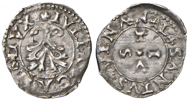 Camerino. Giulia Varano (1527-1534). Bolognino (sigla L) AG gr. 0,46. CNI – (cfr...