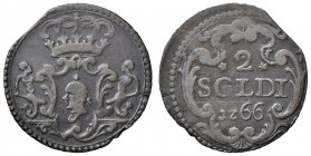 Corte. Pasquale Paoli generale (1762-1768). Da 2 soldi 1766 MI gr. 1,28. CNI 24. MIR 5/2. Molto rara. Buon BB