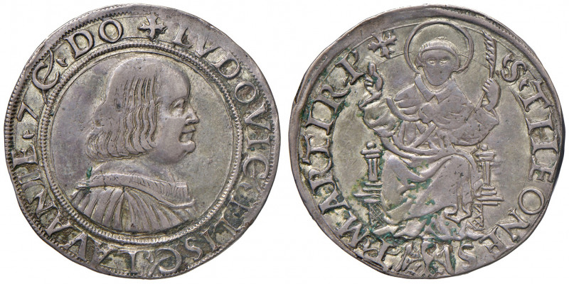 Messerano. Ludovico II Fieschi (1528-1532). Testone AG gr. 9,51. CNI 20. MIR 691...