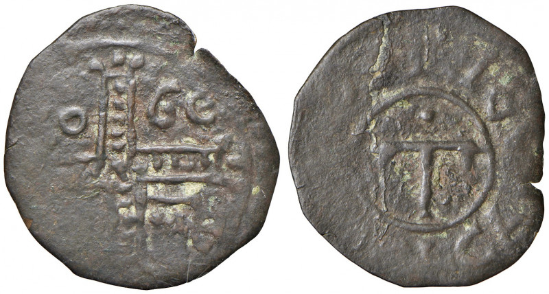 Mileto. Ruggero I gran conte (1085-1101). Follaro AE gr. 2,87. Travaini 156. MEC...