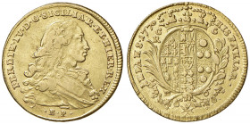 Napoli. Ferdinando IV di Borbone (1759-1816). Da 6 ducati 1770 AV gr. 8,78. P.R. 18. MIR 357/1. Magliocca 204. Variante con la cifra 0 della data picc...