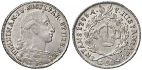 Napoli. Ferdinando IV di Borbone (1759-1816). Da 20 tarì 1796 AG gr. 4,61. P.R. 86. MIR 385/6. Magliocca 283. SPL-FDC