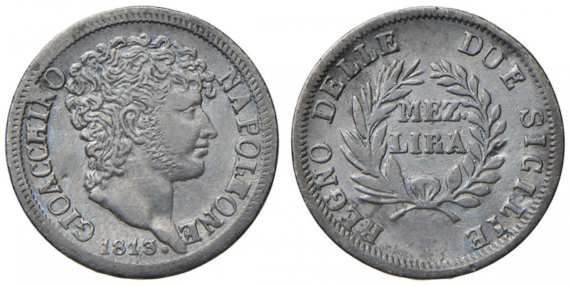 Napoli. Gioacchino Murat (1808-1815). Mezza lira 1813 AG. Pagani 63a. P.R. 18. M...