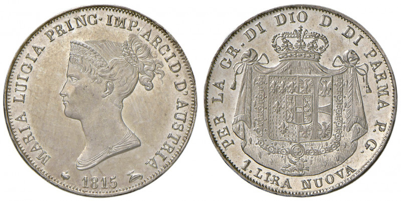 Parma. Maria Luigia d’Austria (1815-1847). Lira 1815 (Milano) AG. Pagani 9. Graf...