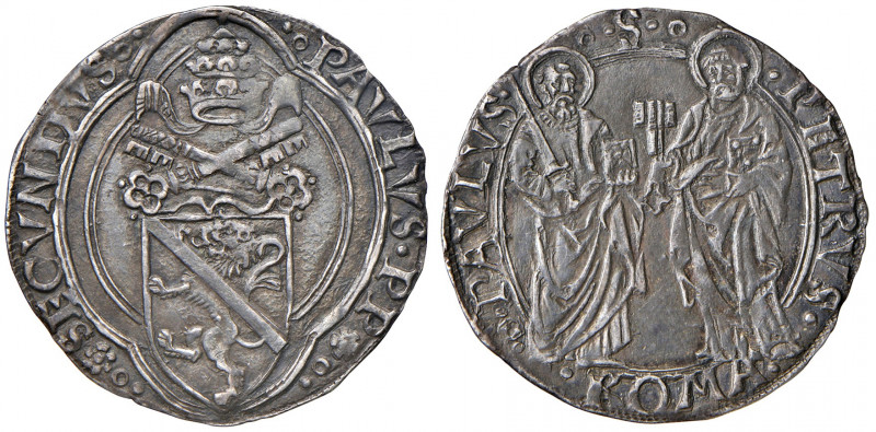 Roma. Paolo II (1464-1471). Grosso (Pier Paolo della Zecca, zecchiere) AG gr. 3,...