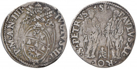 Roma. Giulio III (1550-1555). Giulio anno IV (segno Bartolomeo Canobio) AG gr. 3,03. Muntoni 30. Berman 995. MIR 980/1. Estremamente raro. BB. Questo ...