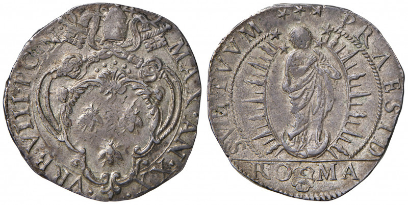 Roma. Urbano VIII (1623-1644). Testone 1642 anno XX (armetta Antonio Francesco F...