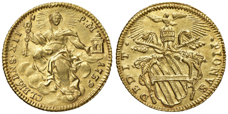 Roma. Clemente XII (1730-1740). Zecchino 1739 AV gr. 3,43. Muntoni 4. Berman 260...