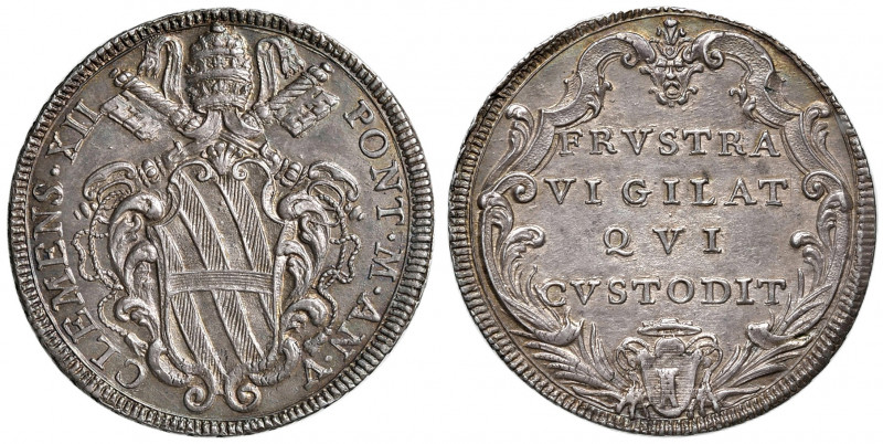 Roma. Clemente XII (1730-1740). Mezza piastra anno V AG gr. 14,67. Muntoni 21. B...