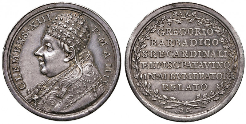 Roma. Clemente XIII (1758-1769). Medaglia anno IV/1761 AG gr. 15,69 Ø 34 mm. Opu...