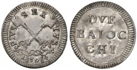 Roma. Pio VI (1775-1799). Da 2 baiocchi 1794 MI gr. 1,22. Muntoni 92b. Berman 2985. SPL/FDC