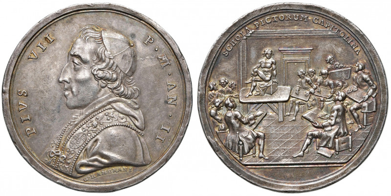 Roma. Pio VII (1800-1823). Medaglia anno II (1802) AG gr. 36,15 Ø 47 mm. Opus Gi...