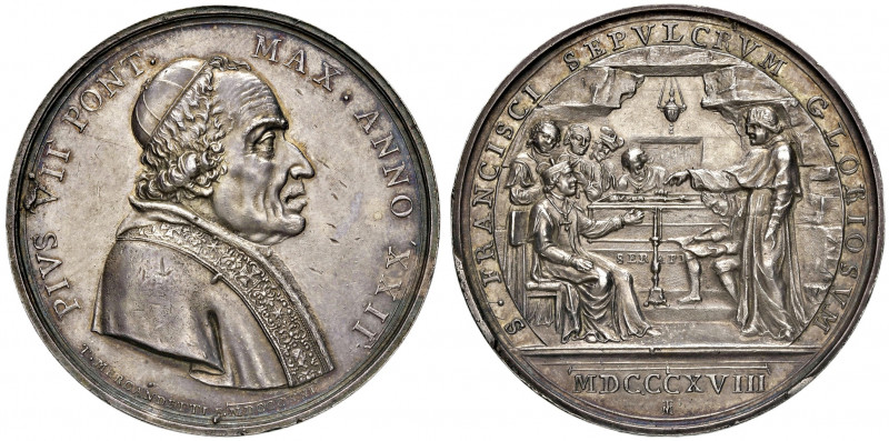Roma. Pio VII (1800-1823). Medaglia anno XXII/1821 AG gr. 30,75 Ø 41 mm. Opus To...