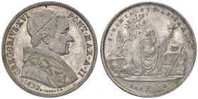 Roma. Gregorio XVI (1831-1846). Da 50 baiocchi 1832 anno II AG. Pagani 216. Fondi lucenti e conservazione eccezionale, FDC