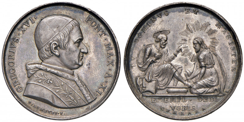 Roma. Gregorio XVI (1831-1846). Medaglia anno XI (1841) AG gr. 16,12 Ø 32,5 mm. ...