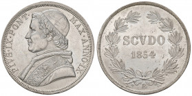 Roma. Pio IX (1846-1878). Scudo 1854 anno IX AG. Pagani 396. Fondi speculari, FDC