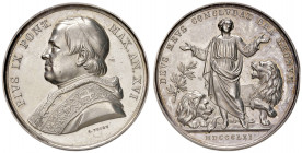 Roma. Pio IX (1846-1878). Medaglia anno XVI/1861 AG gr. 33,67 Ø 44 mm. Opus Carlo Voigt. Per le difficoltà contro i nemici dello Stato. Bartolotti E86...