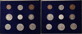 Roma. Pio XI (1922-1939). Serie di 8 valori del 1936 anno XV, comprendente una medaglia d’argento recante il nome del pontefice e l’anno di pontificat...