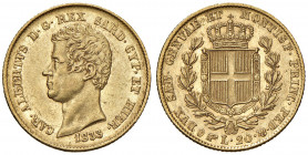 Savoia. Carlo Alberto (1831-1849). Da 20 lire 1833 (Torino) AV. Pagani 178. MIR 1045g. Ex asta Sincona 59/2019, 1667. Non comune. SPL