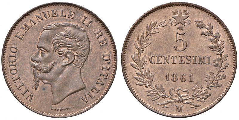 Savoia. Vittorio Emanuele II re d’Italia (1861-1878). Da 5 centesimi 1861 (Milan...