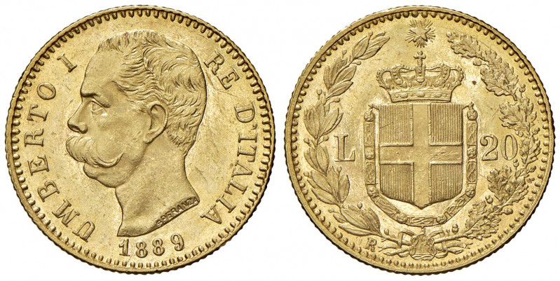 Savoia. Umberto I re d’Italia (1878-1900). Da 20 lire 1889 AV. Pagani 584. MIR 1...