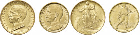 Savoia. Vittorio Emanuele III re d’Italia (1900-1946). Da 100 e 50 lire 1931/IX. Pagani 646 e 657. MIR 1118a e 1123a. Segni da contatto, altrimenti SP...