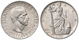 Savoia. Vittorio Emanuele III re d’Italia (1900-1946). Da 10 lire 1936/XIV AG. Pagani 700. MIR 1133a. Minimi segnetti al dr., altrimenti FDC