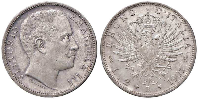 Savoia. Vittorio Emanuele III re d’Italia (1900-1946). Da 2 lire 1901 AG. Pagani...