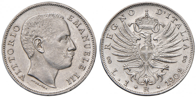 Savoia. Vittorio Emanuele III re d’Italia (1900-1946). Lira 1902 AG. Pagani 764....