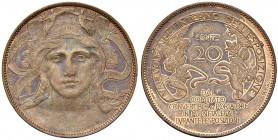 Savoia. Vittorio Emanuele III re d’Italia (1900-1946). Buono da 20 centesimi 1906. Esposizione di Milano CU. Gigante 2. Migliore di SPL