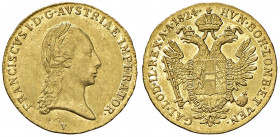 Venezia. Francesco I d’Asburgo-Lorena imperatore (1815-1835). Ducato 1824 AV. Pagani 48. Raro. Lievi segnetti al dr., altrimenti SPL/Migliore di SPL