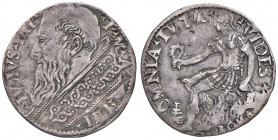 Giulio III (1550-1555). Roma. Giulio anno IV (armetta Bartolomeo Canobio) AG gr. 2,75. Muntoni 16b. Berman 992. MIR 979/4. Variante con A IIII al dr. ...