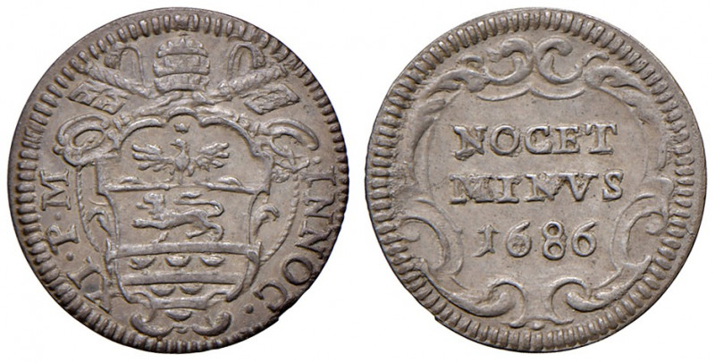 Innocenzo XI (1676-1689). Roma. Mezzo grosso AG gr. 0,72. Muntoni 212. Berman 21...