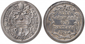 Clemente XI (1700-1721). Roma. Giulio 1704 anno IV AG gr. 3,02. Muntoni 91. Berman 2412. MIR 2295/1. Migliore di BB