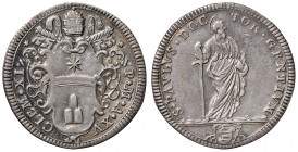Clemente XI (1700-1721). Roma. Giulio anno XV AG gr. 2,95. Muntoni 113. Berman 2418. MIR 2302/2. BB