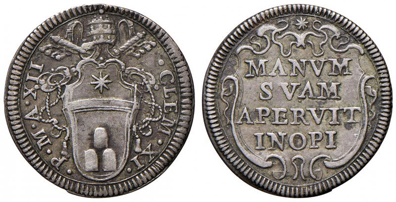 Clemente XI (1700-1721). Roma. Grosso anno XII AG gr. 1,35. Muntoni 135. Berman ...