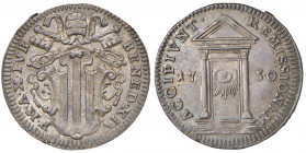 Benedetto XIV (1740-1758). Roma. Grosso anno santo 1750/X AG gr. 1,28. Muntoni 53. Berman 2745. Raro. Patina iridescente su fondi lucenti, più di SPL