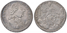 Pio VI (1775-1799). Roma. Quinto di scudo 1782 anno VII AG gr. 5,30. Muntoni 39d. Berman 2965. BB