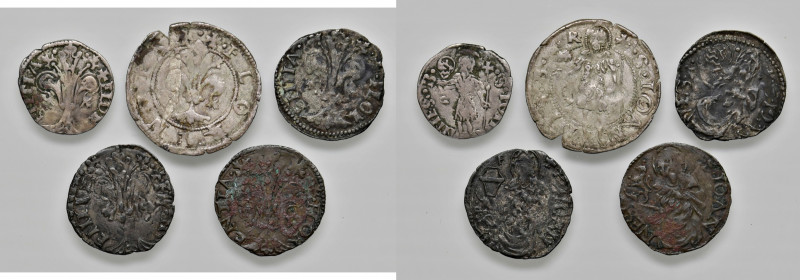 Firenze. Lotto di cinque monete. Repubblica sec. XIII-1532. Soldino 1470/II seme...