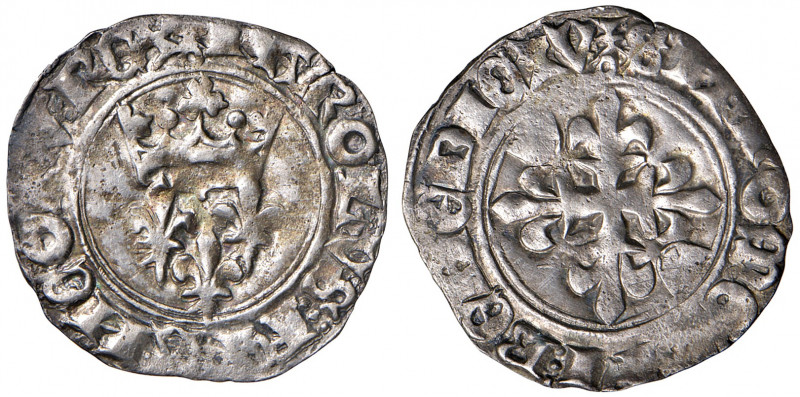 Francia. Regno. Carlo VI (1380-1422). Florette AG gr. 2,90. Duplessy 417 (1419-1...