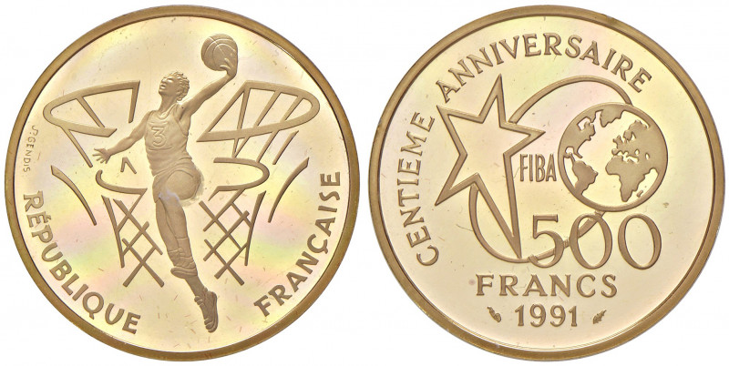 Francia. Quinta Repubblica (dal 1958). Da 500 franchi 1991 (Parigi) AV gr. 17,00...