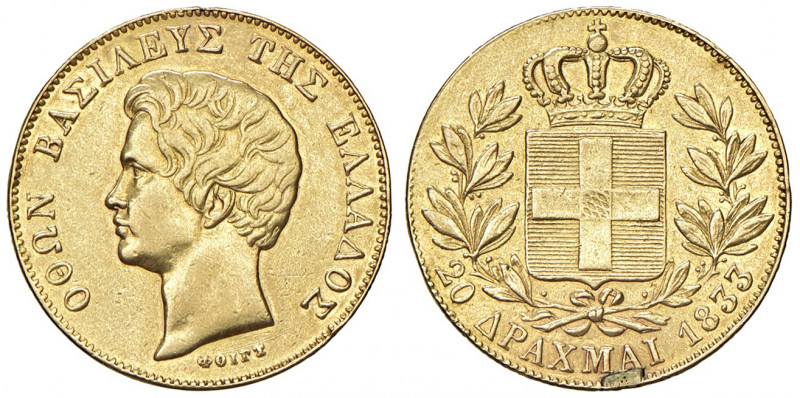 Grecia. Ottone I (1831-1863). Da 20 dracme 1833 (Monaco di Baviera) AV gr. 5,76....