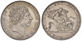 Regno Unito. Giorgio III (1760-1820). Corona 1818 (Londra) AG. Seaby 3787. Patina di medagliere su fondi lucenti, migliore di SPL