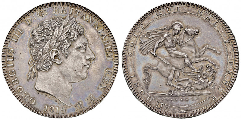Regno Unito. Giorgio III (1760-1820). Corona 1819 (Londra) AG. Seaby 3787. Patin...