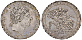 Regno Unito. Giorgio III (1760-1820). Corona 1819 (Londra) AG. Seaby 3787. Patina iridescente su fondi lucenti, SPL/Migliore di SPL