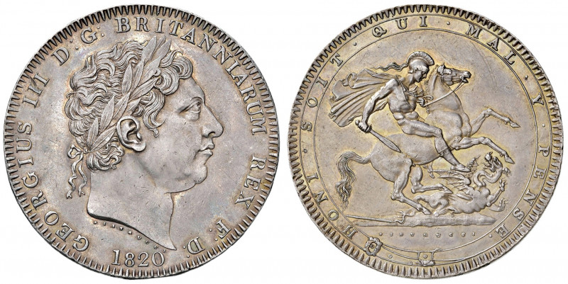 Regno Unito. Giorgio III (1760-1820). Corona 1820 (Londra) AG. Seaby 3787. q.SPL...
